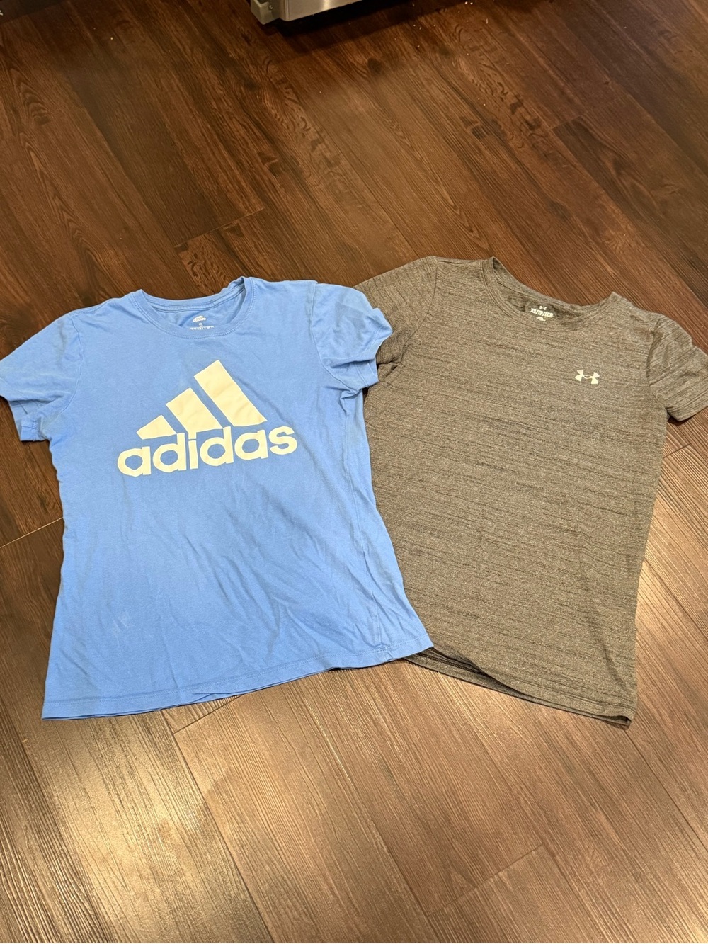 Adidas and Under Armor Sky Blue Logo Short Sleeve Tee